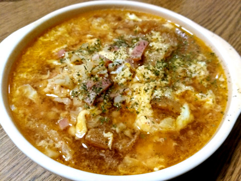 B級的 大阪グルメブログ旧館 風邪をひいた時の特効薬 スペイン風にんにくスープ ソパ デ アホ